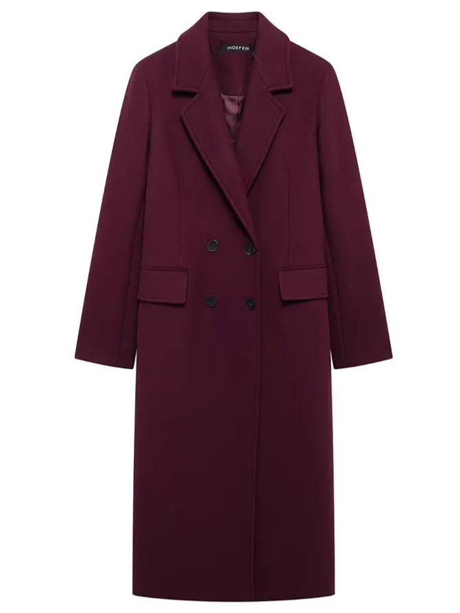 Casaco de Lã Feminino Borgonha Rubia