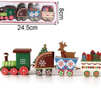 Decoração de trem de madeira para Natal