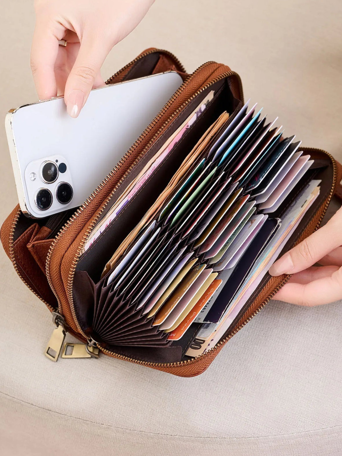 Carteira Feminina Com Zíper Duplo Lis