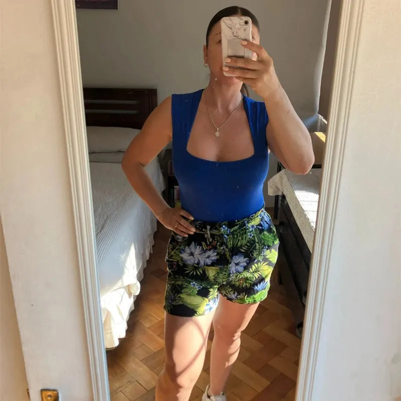 Body feminina Decote Quadrado Perla