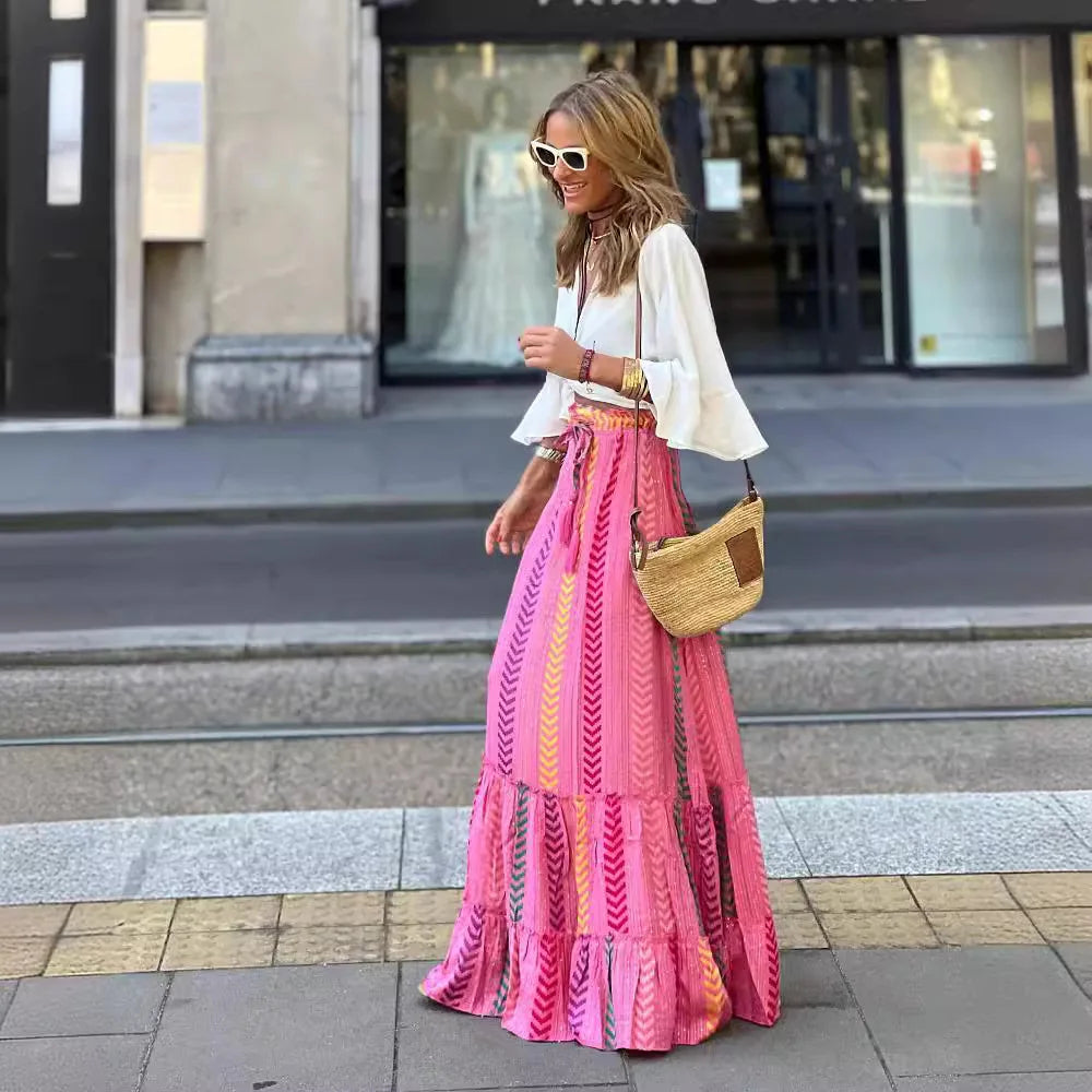 Saia Feminina Estampada Pink