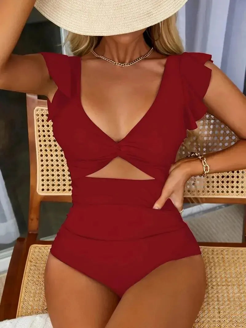 Maiô Feminino de Malha decote V Ingrid