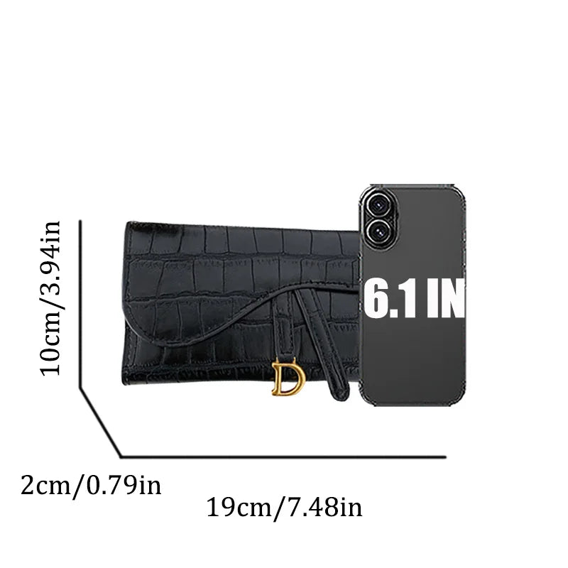 Carteira Feminina Couro Sintético Estampa de Jacaré