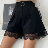 Shorts Feminino Casual de Renda Gabi