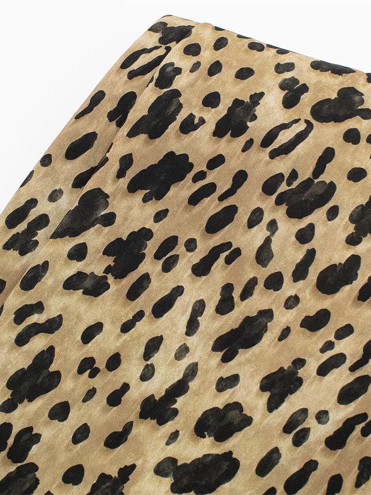 Vestido Curto Feminino Elegante Estampa de Leopardo