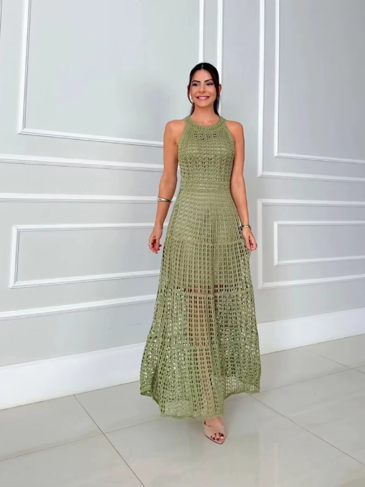 Vestidos Feminino malha vazada Anastacia