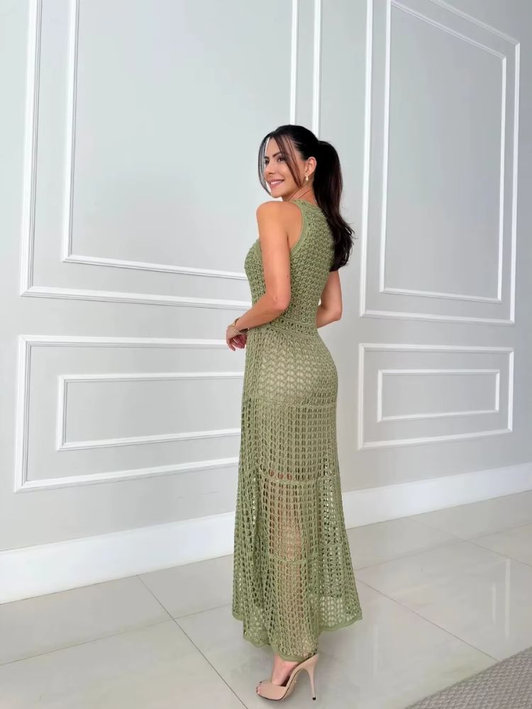 Vestidos Feminino malha vazada Anastacia