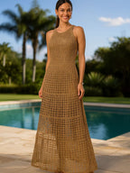 Vestidos Feminino malha vazada Anastacia